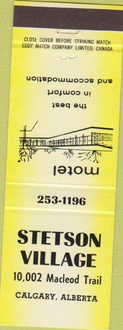 Matchbook Cover - Stetson Village Calgary Alberta