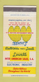 Matchbook Cover - Lowell Sales Electronics St Louis MO 30 Strike