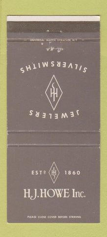 Matchbook Cover - HJ Howe Jewelry Syracuse NY 30 Strike