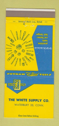 Matchbook Cover - Putnam Cutting Tools White Supply Waterbury CT 30 Strike