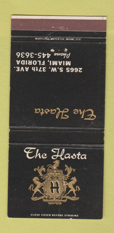 Matchbook Cover - The Hasta Miami FL 30 Strike