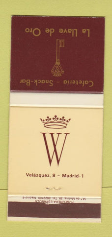 Matchbook Cover - La Llave de Oro Madrid Spain 30 Strike