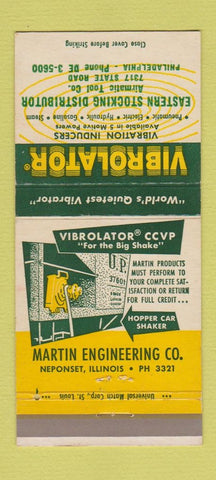 Matchbook Cover - Martin Engineering Neponset IL Philadelphia 30 Strike
