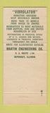 Matchbook Cover - Martin Engineering Neponset IL Philadelphia 30 Strike