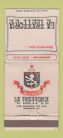 Matchbook Cover - La Trattoria Washington DC WEAR 30 Strike
