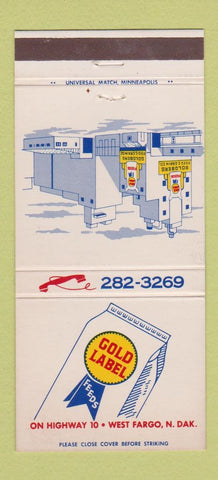 Matchbook Cover - Gold Label Feeds West Fargo ND 30 Strike