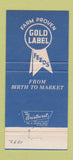 Matchbook Cover - Gold Label Feeds West Fargo ND 30 Strike