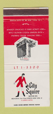 Matchbook Cover - City Squire Motor Inn New York City 30 Strike