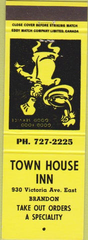 Matchbook Cover - Town Hosue Inn Brandon Manitoba Canada