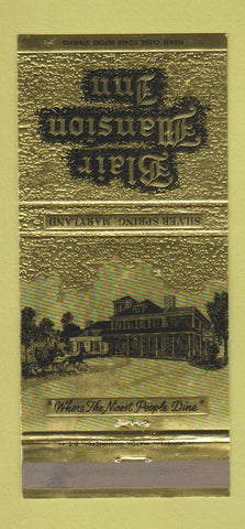 Matchbook Cover - Blair Mansion Inn Silver Spring MD 30 Strike