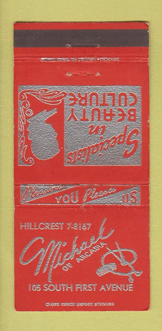 Matchbook Cover - Michael Beauty Salon Arcadia CA 30 Strike