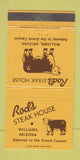 Matchbook Cover - Rod's Steak House Williams AZ 30 Strike