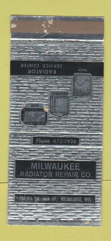 Matchbook Cover - Milwaukee Radiator Repair WI WEAR 30 Strike