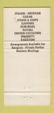 Matchbook Cover - Valentini's Supper Club Italian WEAR 30 Strike