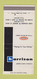Matchbook Cover - Harrison Piping Supply Crane Valves Detroit Flint MI 30 Strike
