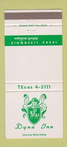 Matchbook Cover - Dyna Inn Detroit MI 30 Strike