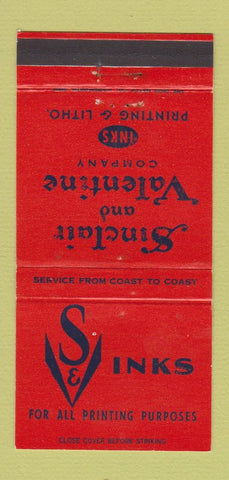 Matchbook Cover - Sinclair and Valentine Inks 30 Strike