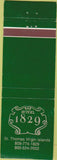 Matchbook Cover - Hotel 1829 St Thomas Virgin Islands