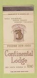 Matchbook Cover - Continental Lodge Reno NV WEAR 30 Strike