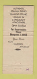 Matchbook Cover - Lombardo's Restaurant St Louis MO WEAR 30 Strike