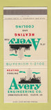 Matchbook Cover - Avery Heating Cools Engineering Cleveland OH 30 Strike