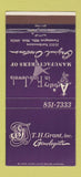 Matchbook Cover - TH Grant Gems Farmington Hills MI 30 Strike