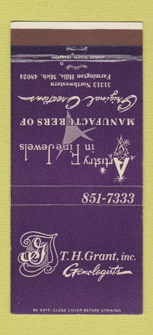 Matchbook Cover - TH Grant Gems Farmington Hills MI 30 Strike