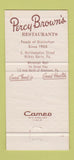 Matchbook Cover - Percy Brown's Restaurants Wilkes Barre PA Allentown 30 Strike