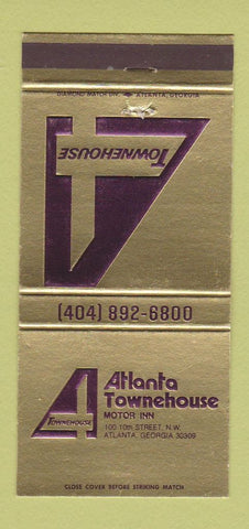 Matchbook Cover - Atlanta Townehouse Motor Inn GA 30 Strike