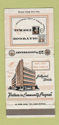 Matchbook Cover - Hollywood Federal Savings FL WORN 30 Strike