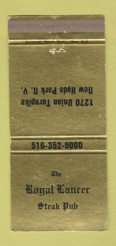 Matchbook Cover - Royal Lancer Steak Pub New Hyde Park NY 30 Strike