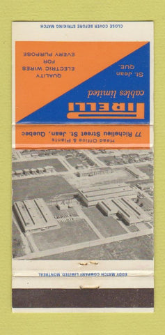 Matchbook Cover - Pirelli Cables ST Jean QC wire 30 Strike