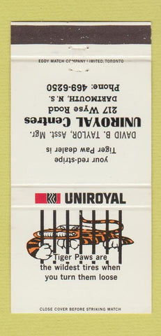 Matchbook Cover - Uniroyal Tires Darthmouth NS 30 Strike