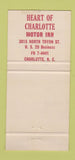 Matchbook Cover - Heart of Charlotte Motor Inn NC 30 Strike