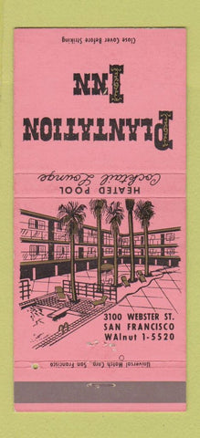 Matchbook Cover - Plantation Inn San Francisco CA 30 Strike