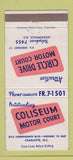 Matchbook Cover - Coliseum Motor Court Charlotte NC 30 Strike