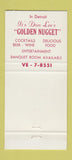 Matchbook Cover - Don Lee's Golden Nugget Detroit MI 30 Strike