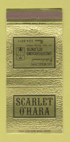 Matchbook Cover - Scarlet O'Hara Atlanta GA Underground 30 Strike