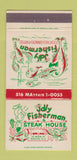 Matchbook Cover - Jolly Fisherman Steak House Roslyn NY 30 Strike