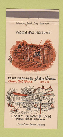 Matchbook Cover - Emily Shaw's Inn Pound Ridge NY 30 Strike