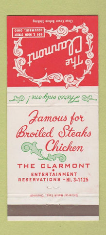 Matchbook Cover - The Clarmont Columbus OH restaurant 30 Strike