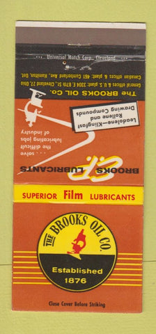 Matchbook Cover - Brooks Oil Film Lubricants Hamilton ON Cleveland OH 30 Strike