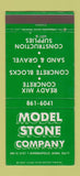 Matchbook Cover - Model Stone Minneapolis MN concrete 30 Strike