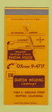Matchbook Cover - Burton Welding Whittier CA 30 Strike