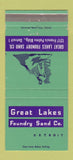 Matchbook Cover - Great Lakes Foundry Sand Detroit MI 30 Strike
