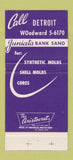 Matchbook Cover - Great Lakes Foundry Sand Detroit MI 30 Strike