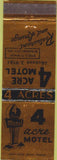 Matchbook Cover - 4 Acre Motel Kansas City MO