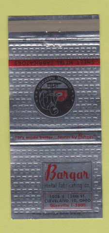 Matchbook Cover - Bargar Metal Fabricating Cleveland OH 30 Strike