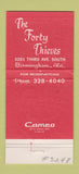 Matchbook Cover - The Forty Thieves Restaurant Birmingham AL 30 Strike
