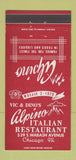 Matchbook Cover - Alpino Italian Restaurant Chicago IL 30 Strike